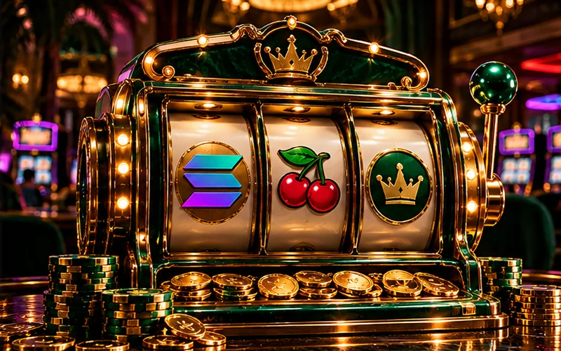 Gold and green slot machine